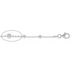 3mm Diamond Cut Beaded Chain, 16" - 18" Length, Sterling Silver